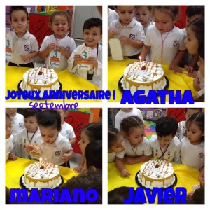 Joyeux anniversaire pour: Agatha, Mariano et Javier, ils ont trois ans!